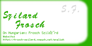 szilard frosch business card